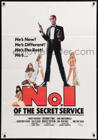 8t646 NUMBER 1 OF THE SECRET SERVICE English 1sh 1977 Nicky Henson, Richard Todd, sexy artwork!