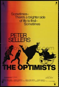 8t659 OPTIMISTS English 1sh 1974 cool different artwork of Peter Sellers, Marjorie Yates!