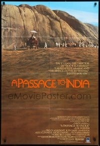 8t678 PASSAGE TO INDIA English 1sh 1985 David Lean, Alec Guinness, cool desert caravan image!