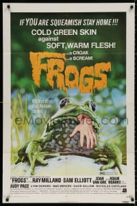 8t327 FROGS 1sh 1972 great horror art of man-eating amphibian, if you are squeamish stay home!