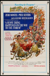 8t333 FUNNY THING HAPPENED ON THE WAY TO THE FORUM 1sh 1966 Jack Davis art of Zero Mostel & cast!