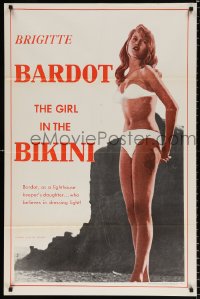 8t351 GIRL IN THE BIKINI 1sh 1958 sexy full-length Brigitte Bardot in skimpy swimsuit!