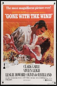 8t360 GONE WITH THE WIND 1sh R1980 Clark Gable, Vivien Leigh, Terpning artwork, all-time classic!