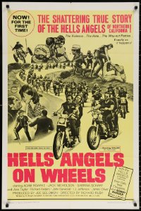 8t400 HELLS ANGELS ON WHEELS 1sh 1967 shattering true story of the Hells Angels of California!