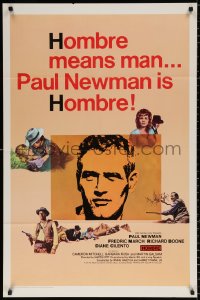 8t417 HOMBRE 1sh 1966 Paul Newman, Martin Ritt, Fredric March, it means man!