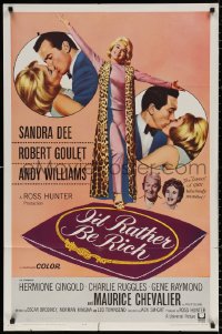 8t439 I'D RATHER BE RICH 1sh 1964 sexy Sandra Dee with Robert Goulet & Andy Williams!