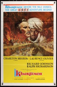 8t486 KHARTOUM Cinerama 1sh 1966 Frank McCarthy art of Charlton Heston & Laurence Olivier!