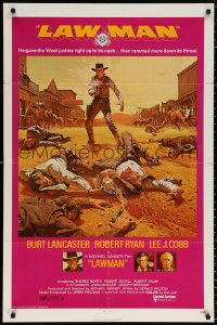 8t507 LAWMAN 1sh 1971 Frank McCarthy art of cowboy Burt Lancaster, directed by Michael Winner!