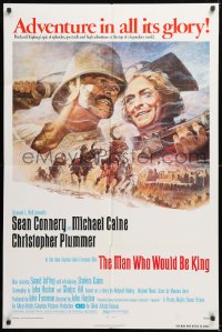 8t554 MAN WHO WOULD BE KING 1sh 1975 art of Sean Connery & Michael Caine by Tom Jung!