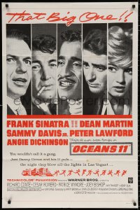 8t649 OCEAN'S 11 military 1sh 1960s Sinatra, Martin, Davis Jr., Dickinson, Lawford, Rat Pack, rare!