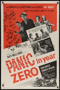 8t669 PANIC IN YEAR ZERO style A 1sh 1962 Ray Milland, Hagen, Frankie Avalon, orgy of looting & lust!