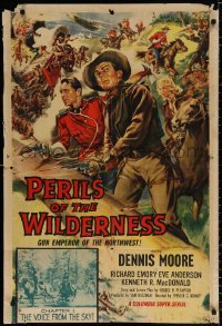 8t685 PERILS OF THE WILDERNESS chapter 1 1sh 1955 hero Dennis Moore, The Voice from the Sky!