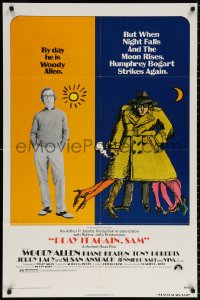 8t701 PLAY IT AGAIN, SAM 1sh R1976 wacky artwork of regular Woody Allen & Bogart Allen!