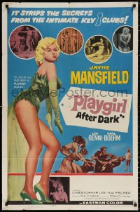 8t702 PLAYGIRL AFTER DARK style B 1sh 1962 full-length art of sexiest Jayne Mansfield!