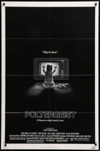 8t704 POLTERGEIST style B 1sh 1982 Tobe Hooper & Steven Spielberg, the first real ghost story!