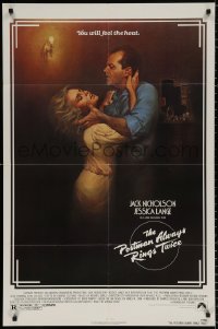 8t708 POSTMAN ALWAYS RINGS TWICE 1sh 1981 art of Jack Nicholson & Jessica Lange by Rudy Obrero!
