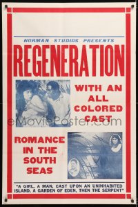 8t733 REGENERATION 1sh 1923 beauty Stella Mayo, romance at sea with all-colored cast!