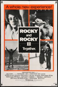 8t755 ROCKY /ROCKY II 1sh 1980 Sylvester Stallone, Carl Weathers boxing classic double-bill!