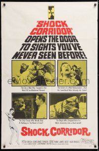 8t790 SHOCK CORRIDOR 1sh 1963 Sam Fuller's masterpiece that exposed psychiatric treatment!