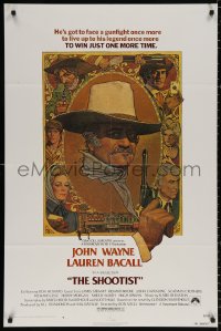 8t792 SHOOTIST 1sh 1976 best Richard Amsel artwork of cowboy John Wayne & cast!