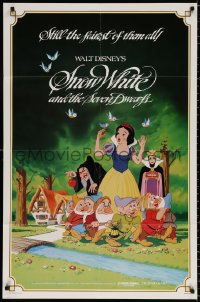 8t807 SNOW WHITE & THE SEVEN DWARFS 1sh R1983 Walt Disney animated cartoon fantasy classic!