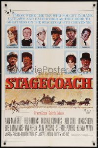 8t821 STAGECOACH 1sh 1966 Ann-Margret, Red Buttons, Bing Crosby, great Norman Rockwell art!