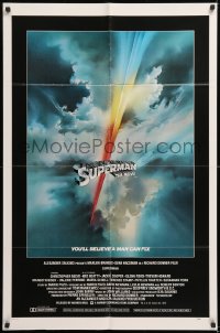 8t858 SUPERMAN int'l 1sh 1978 D.C. comic book superhero Christopher Reeve, cool Bob Peak title art!