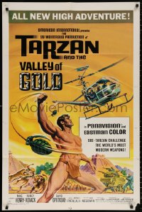 8t870 TARZAN & THE VALLEY OF GOLD 1sh 1966 art of Henry tossing grenades at baddies by Reynold Brown!