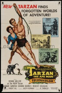 8t871 TARZAN THE APE MAN 1sh 1959 Edgar Rice Burroughs, Denny Miller & sexy Joanna Barnes!