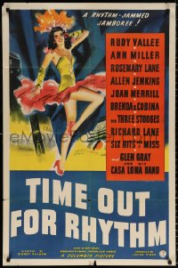 8t905 TIME OUT FOR RHYTHM 1sh 1941 art of sexy dancer Ann Miller in a rhythm-jammed jamboree!