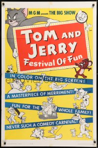 8t910 TOM & JERRY FESTIVAL OF FUN 1sh 1962 many violent cartoon images of Tom & Jerry!