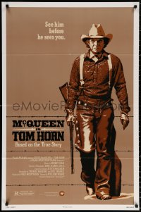 8t911 TOM HORN 1sh 1980 see cowboy Steve McQueen in the title role before he sees you!