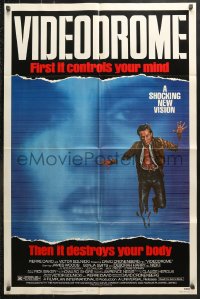 8t944 VIDEODROME 1sh 1983 David Cronenberg, James Woods, huge c/u of Debbie Harry, sci-fi!