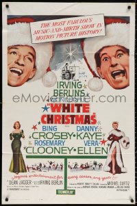 8t969 WHITE CHRISTMAS 1sh R1961 Bing Crosby, Danny Kaye, Clooney, Vera-Ellen, musical classic!