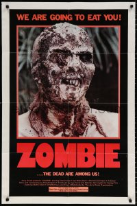 8t996 ZOMBIE 1sh 1980 Zombi 2, Lucio Fulci classic, gross c/u of undead, we are going to eat you!