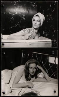 8w994 THUNDERBALL 2 8x10 German stills 1965 great images of of sexy Luciana Paluzzi in bath and in bed!