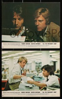 8w135 ALL THE PRESIDENT'S MEN 5 color 8x10 stills 1976 Hoffman & Redford as Woodward & Bernstein!