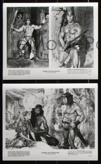 8w453 CONAN THE DESTROYER 12 8x10 stills 1984 Arnold Schwarzenegger, Grace Jones with swords & spears