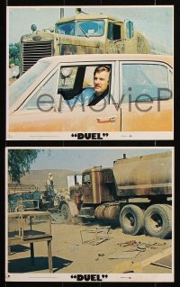 8w004 DUEL 12 int'l 8x10 mini LCs 1972 Steven Spielberg, Dennis Weaver, most bizarre murder weapon!