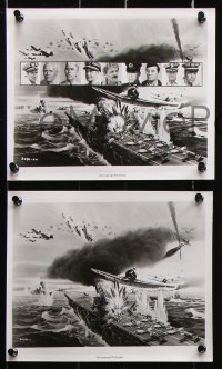 8w215 MIDWAY 35 8x10 stills 1976 Charlton Heston, Holbrook, Mifune, WWII naval battle images!