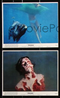 8w078 PIRANHA 8 8x10 mini LCs 1978 Joe Dante, Roger Corman, gruesome horror images & killer fish!