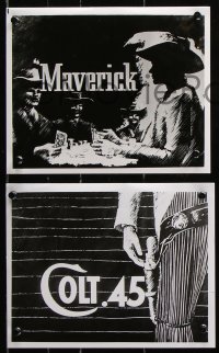 8w897 WARNER BROS TV WESTERNS 4 TV 8x10 stills 1950s art from Maverick, Colt .45, Lawman & Bronco!