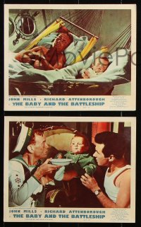 8w150 BABY & THE BATTLESHIP 4 color English FOH LCs 1957 sailors John Mills & Richard Attenborough!