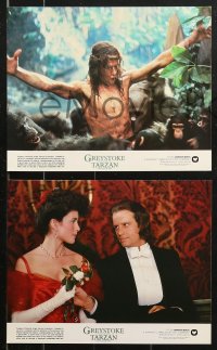 8w058 GREYSTOKE 8 color English FOH LCs 1984 Christopher Lambert as Tarzan, Lord of the Apes!