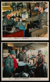 8w168 KELLY'S HEROES 3 color English FOH LCs 1970 Clint Eastwood, Rickles, Sutherland, WWII!