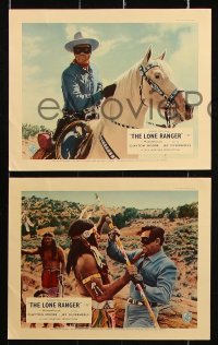 8w065 LONE RANGER 8 color English FOH LCs 1956 images of Clayton Moore & Silverheels, ultra-rare!