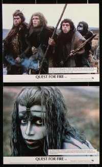 8w082 QUEST FOR FIRE 8 color English FOH LCs 1982 caveman Ron Perlman, Rae Dawn Chong!