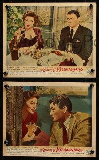 8w173 SNOWS OF KILIMANJARO 3 color English FOH LCs 1952 Gregory Peck, Ava Gardner in Africa!