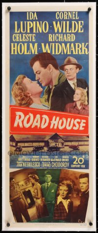 8x017 ROAD HOUSE linen insert 1948 Ida Lupino, Cornel Wilde, Richard Widmark, Celeste Holm, noir!