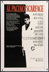 8x185 SCARFACE linen 1sh 1983 Al Pacino as drug lord Tony Montana, Brian De Palma, Oliver Stone!